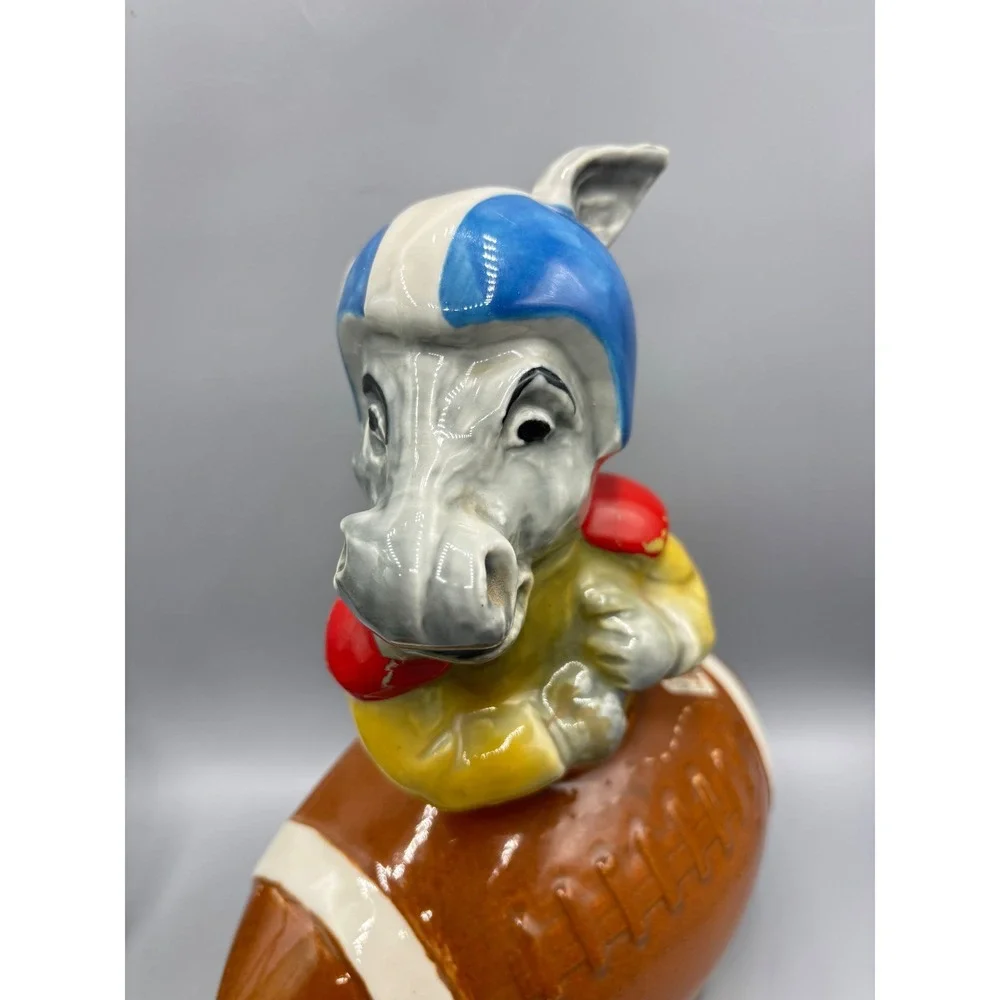 Vintage Jim‎ Beam Donkey Football Decanter Regal China 1970 Bourbon Bottle EMPTY